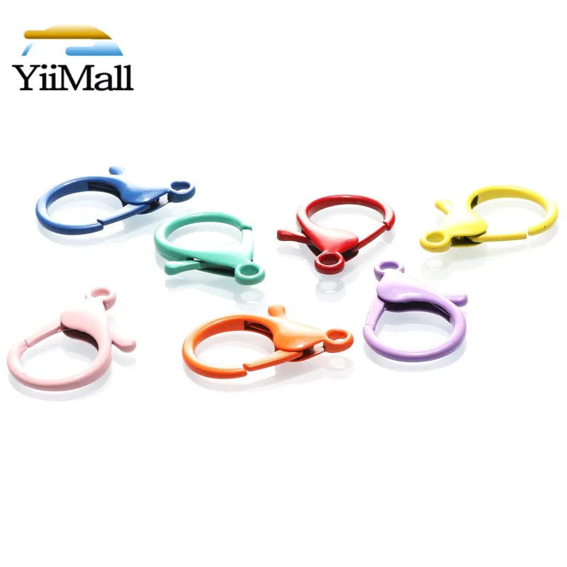 

10pcs/lot 21x33mm Colorful Metal Lobster Clasp Hooks For Jewelry Making Findings Necklace Bracelet DIY Accessories