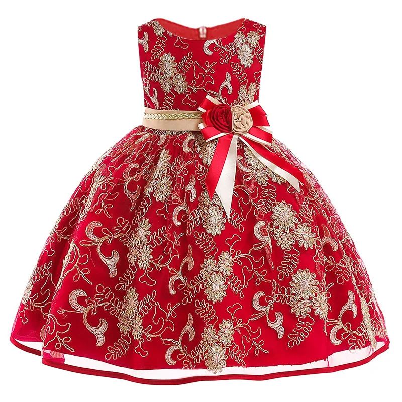 

Autumn Winter Lace high grade Dress For Baby Girl Gown Birthday Outfits Children Wedding Dresses Girl Kids Party Wear 3-12Yrs