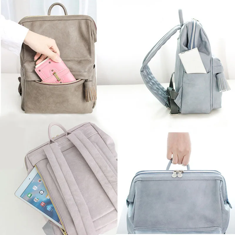 Из искусственной кожи рюкзак для подгузников сумка мамы сумка-Органайзер