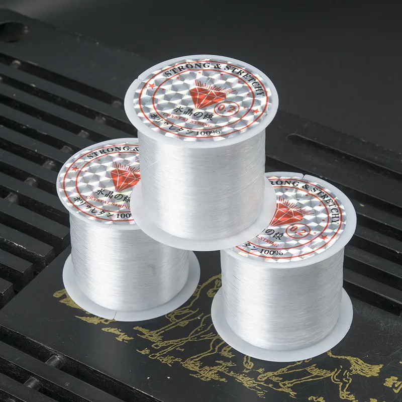 Ручная работа бисерное неэластичное кольцо в виде рыбьей лески прозрачное без