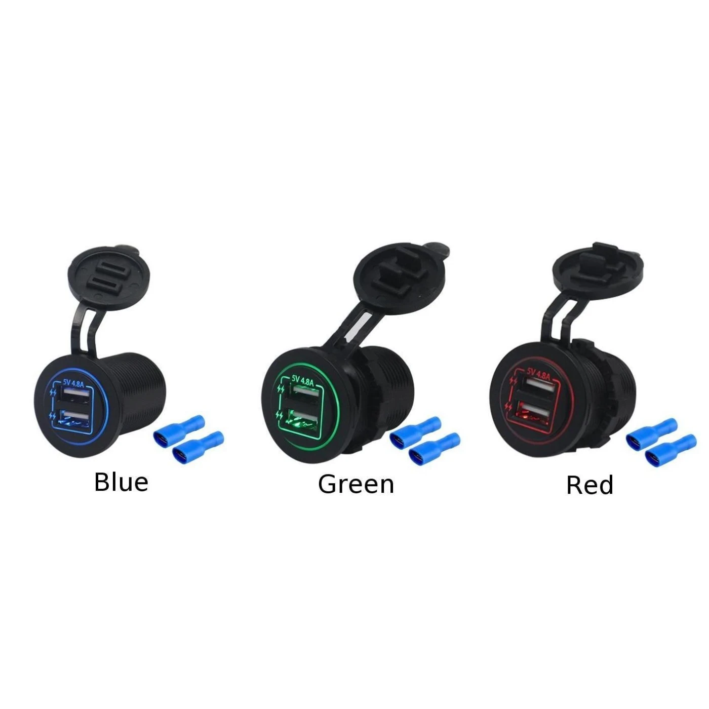 Мотоцикл лодка двойной USB зарядное устройство гнездо адаптер Быстрая зарядка 4.8A