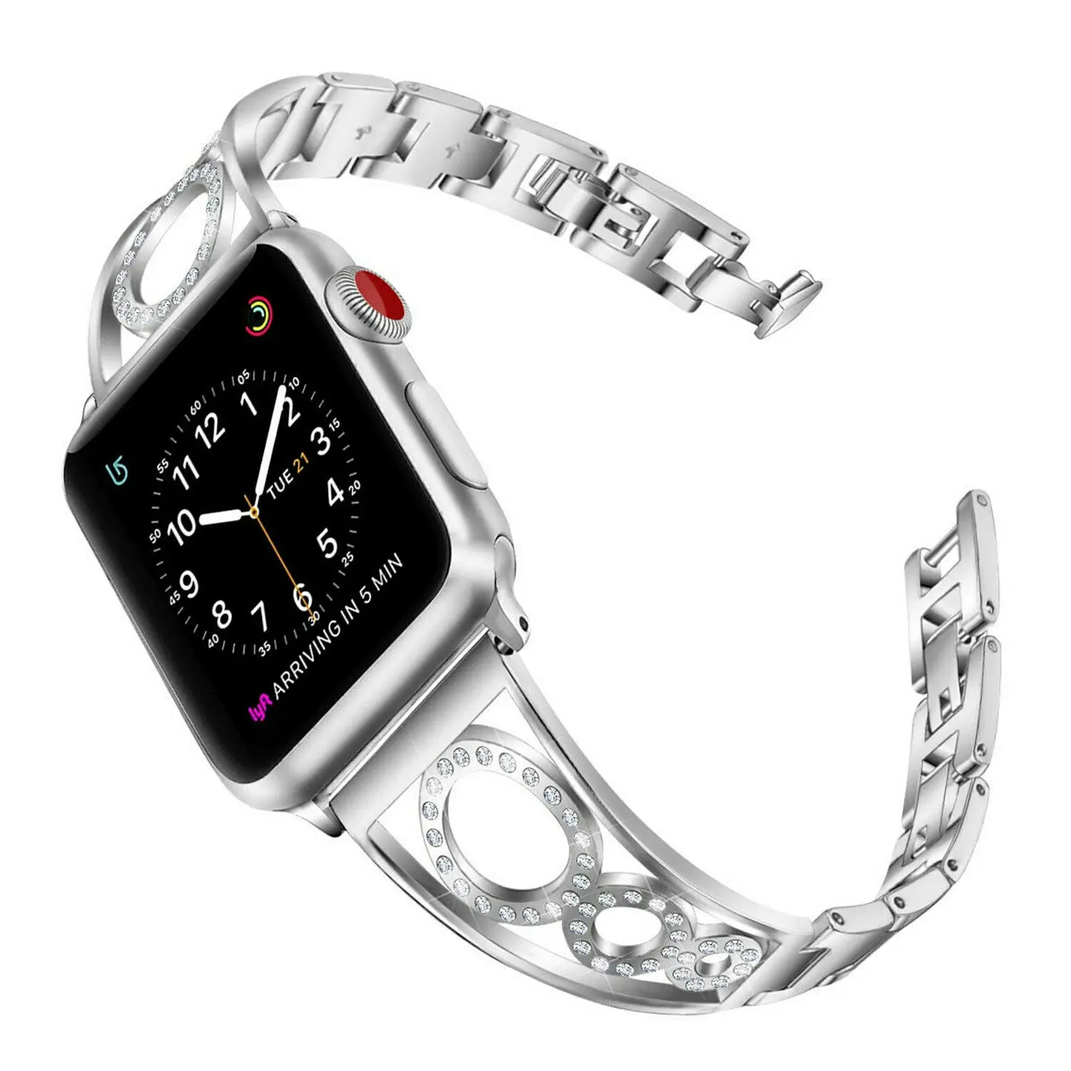 Ремешок Женский для часов Apple Watch Series 4 3 2 1 браслет с круглыми часами украшениями