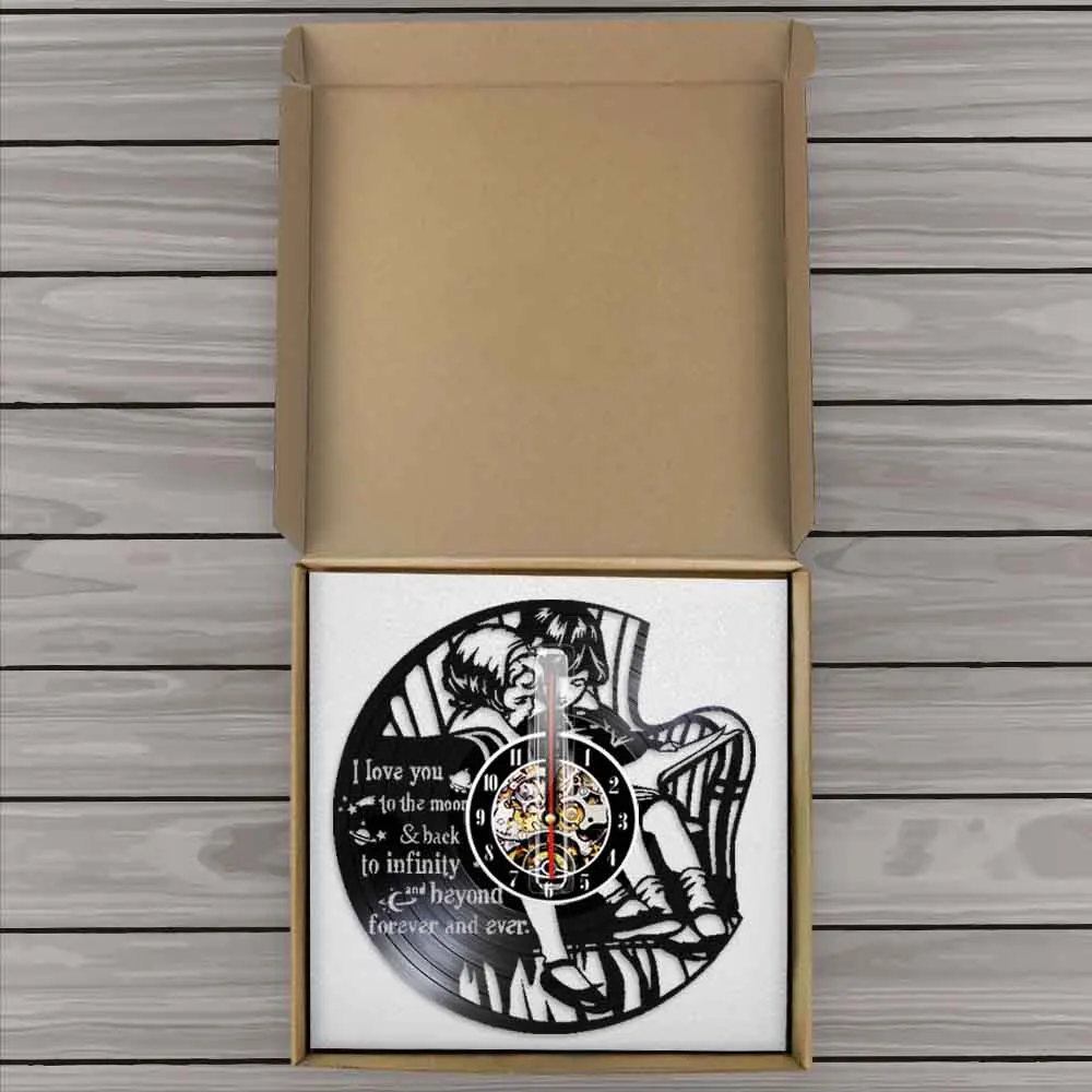 Настенные часы с виниловой пластиной и надписью I Love You To The Moon And Back Infinity