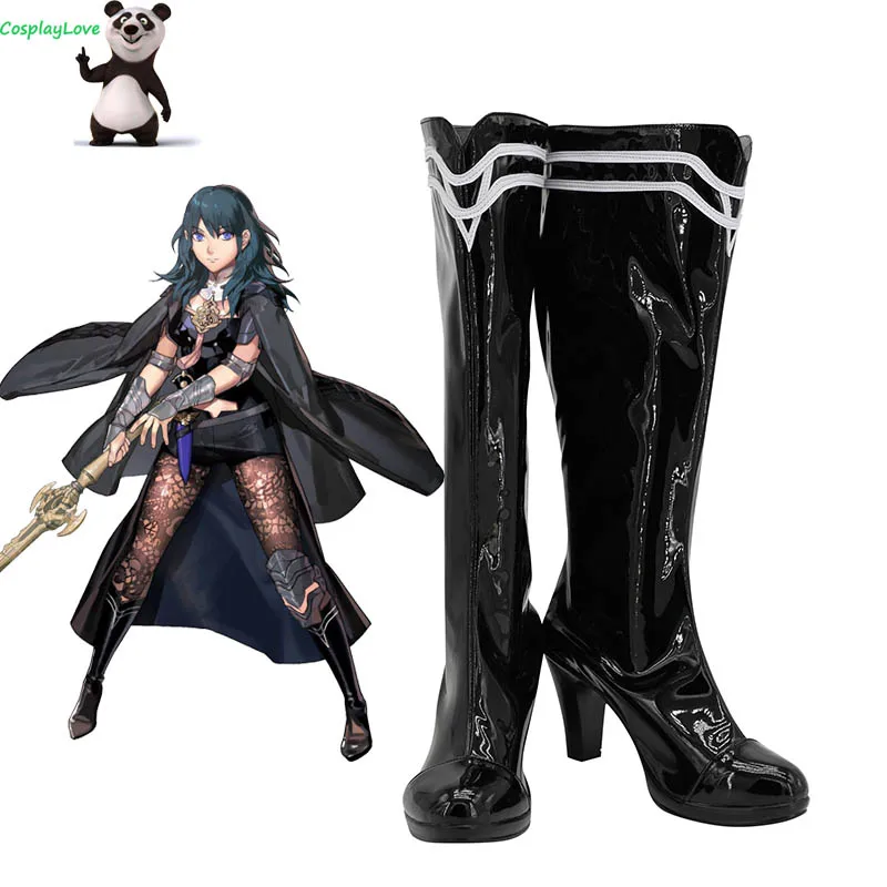 Fire Emblem: Three Houses Female Byleth Black Cosplay Shoes Long Boots Leather CosplayLove For Halloween Christmas