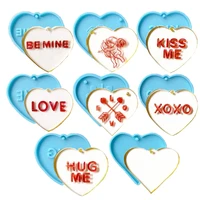 valentines day series love earrings epoxy resin mold heart silicone mould jewelry diy pendants casting tools