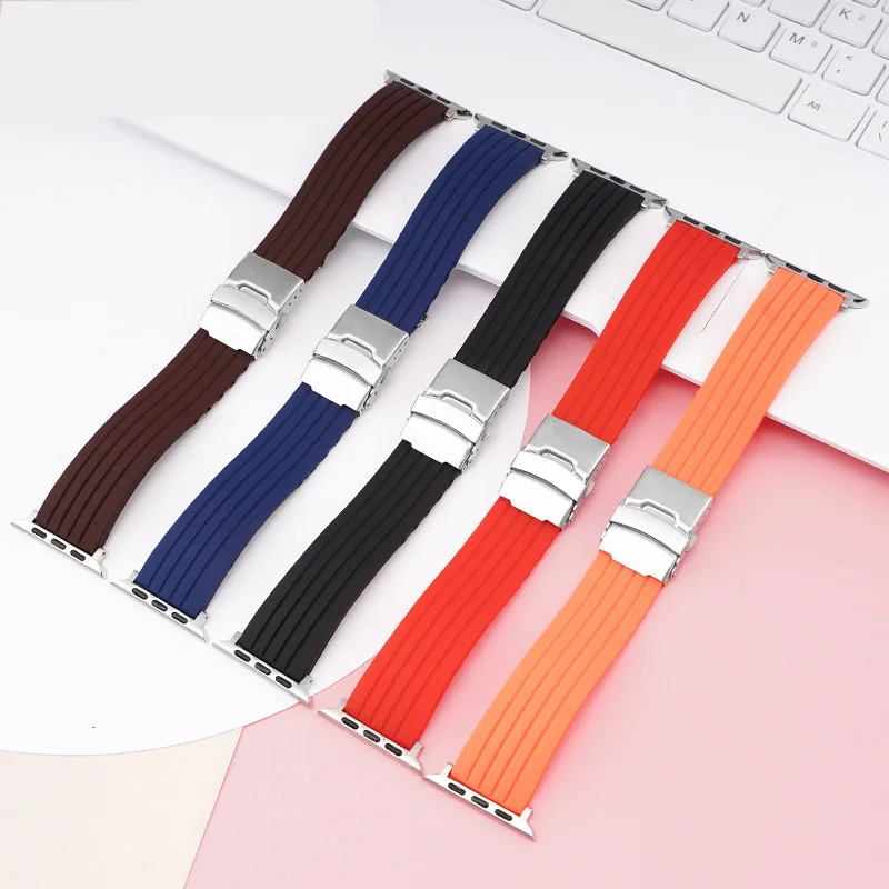 Sport Band For Apple Watch Band 44 40mm 42mm 38mm Series SE Bracelet Strap Apple Watch 7 6 5 4 3 41 45mm 49mm Silicone Watchband