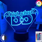 Светодиодный ночсветильник в стиле аниме 3D для старшей школы, украшение для спальни, меняющая цвет, светодиодный подарок, настольная лампа DxD на Рождество