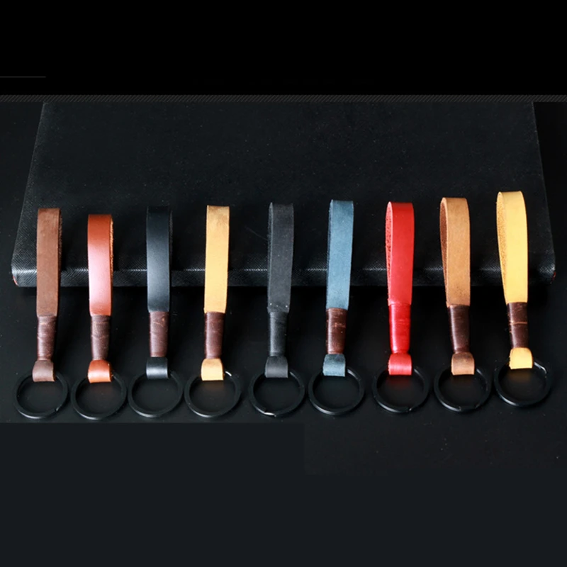 Кожаный Автомобильный Брелок модный держатель для ключей подвеска