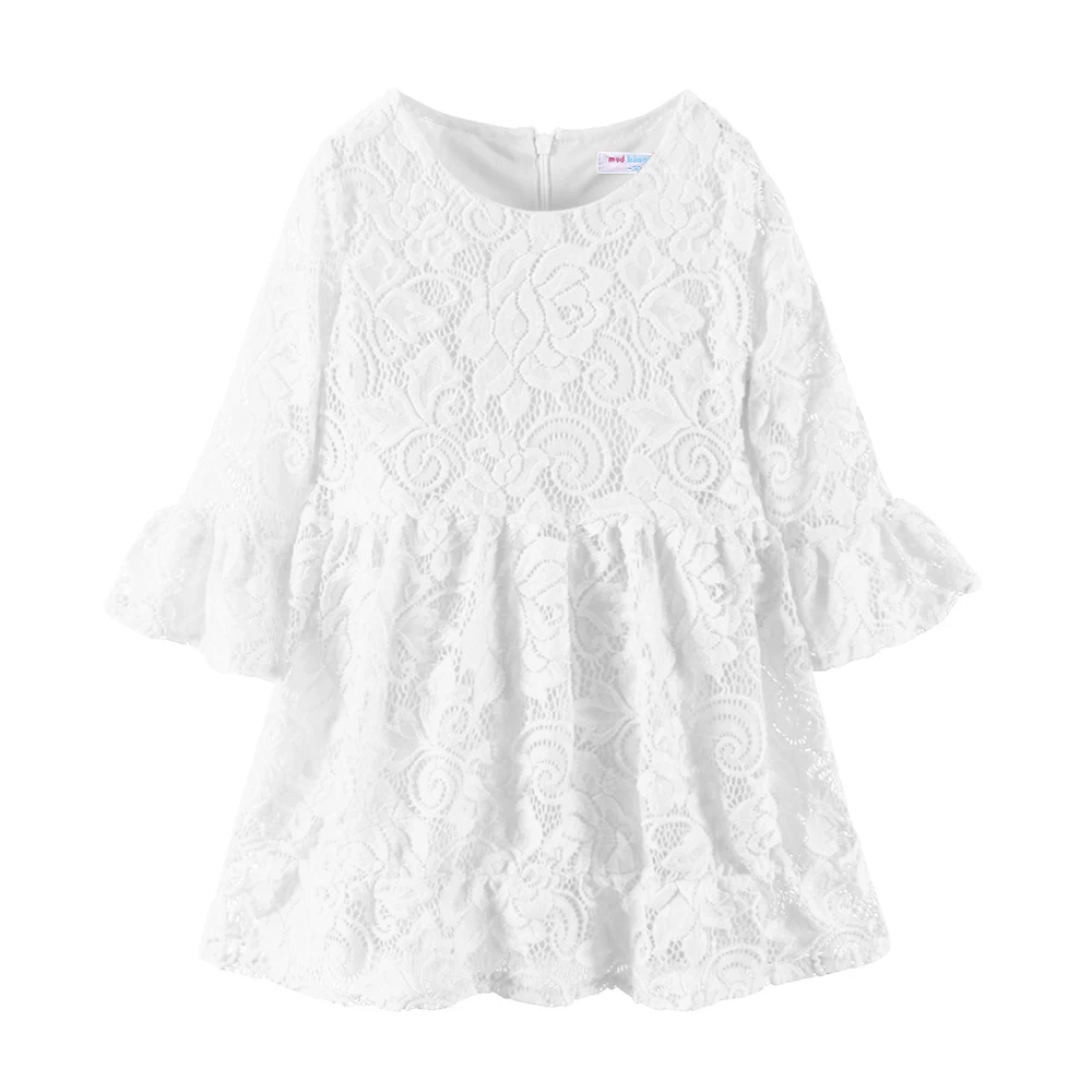 LittleSpring/осеннее платье для маленьких девочек Кружевное принцессы трапециевидной