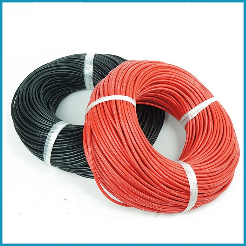 Силиконовый силикагелевый провод 1 м красный черный 6AWG 10AWG 12AWG