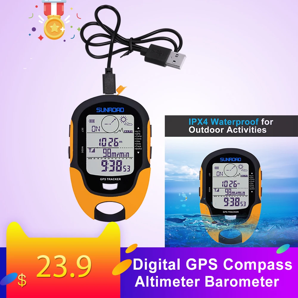 Цифровой gps альтиметр, барометр, компас, для пеших прогулок, выживания, Военный компас, портативный, для кемпинга, туризма, альпинизма, альтиметр