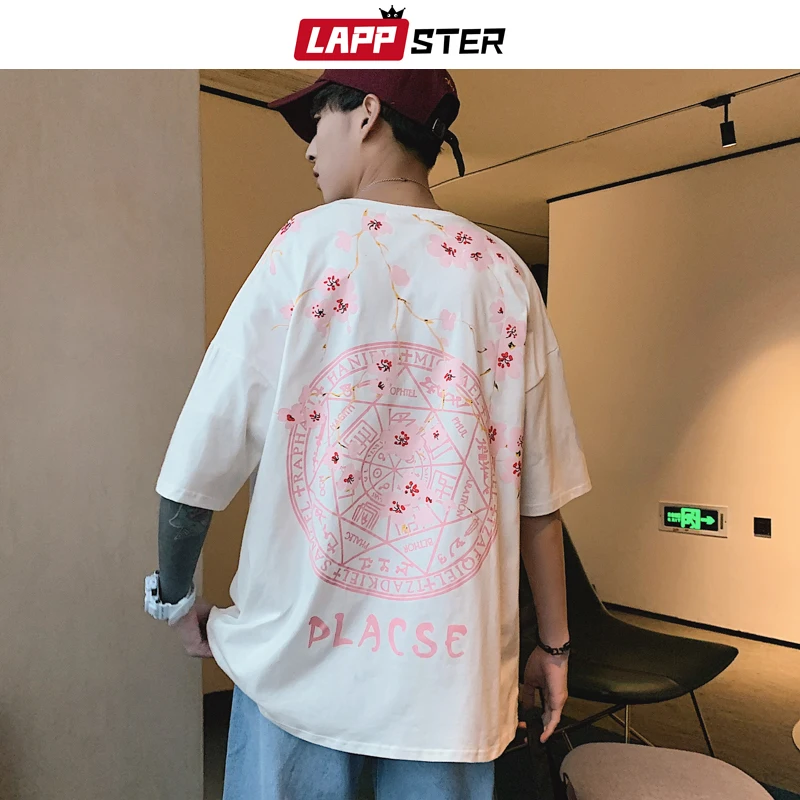 LAPPSTER Мужская негабаритная Японская уличная одежда футболки с отверстиями 2019