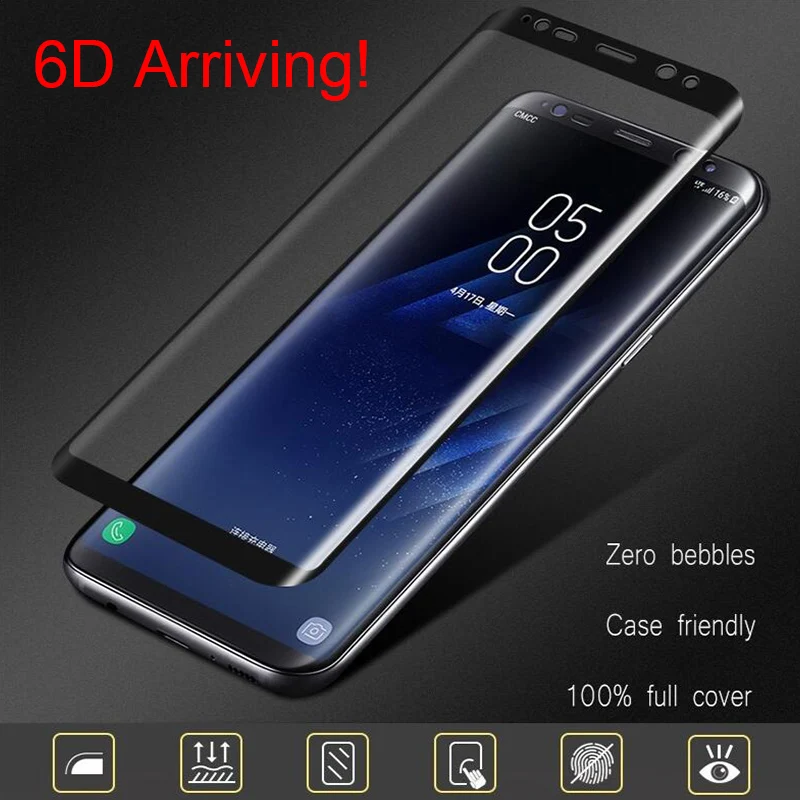 6D полное изогнутое 5D закаленное стекло для Samsung Galaxy S8 S9 Plus 3D Защитная пленка
