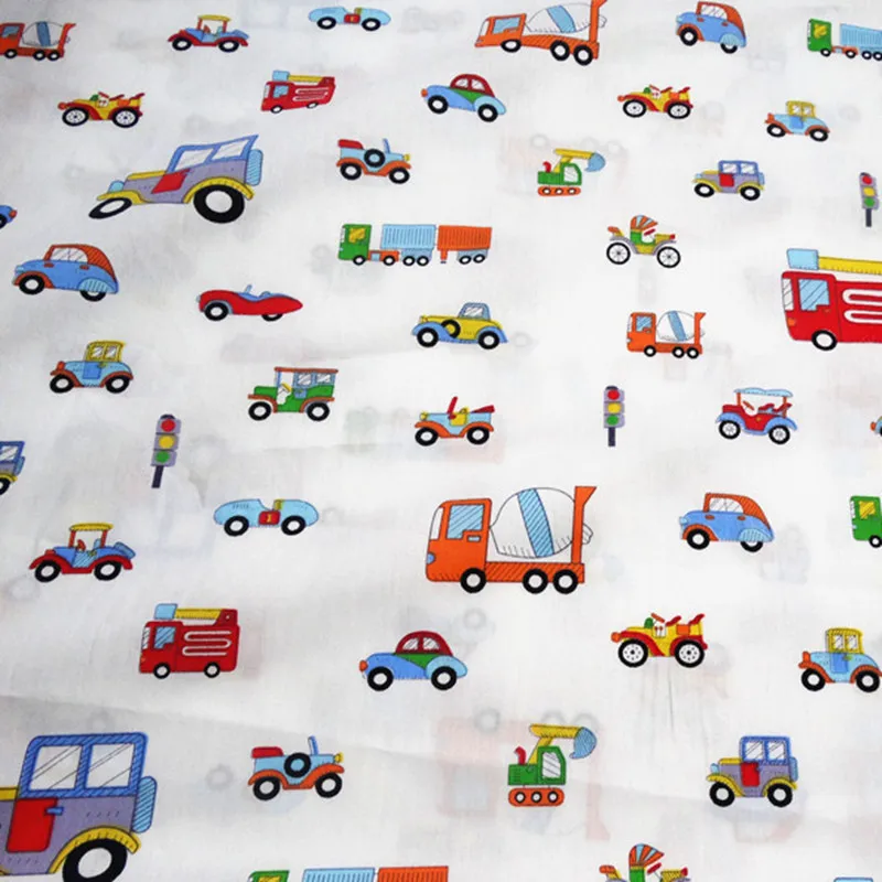 Полуметровая ткань с принтом автомобиля мультяшная хлопковая детская швейное