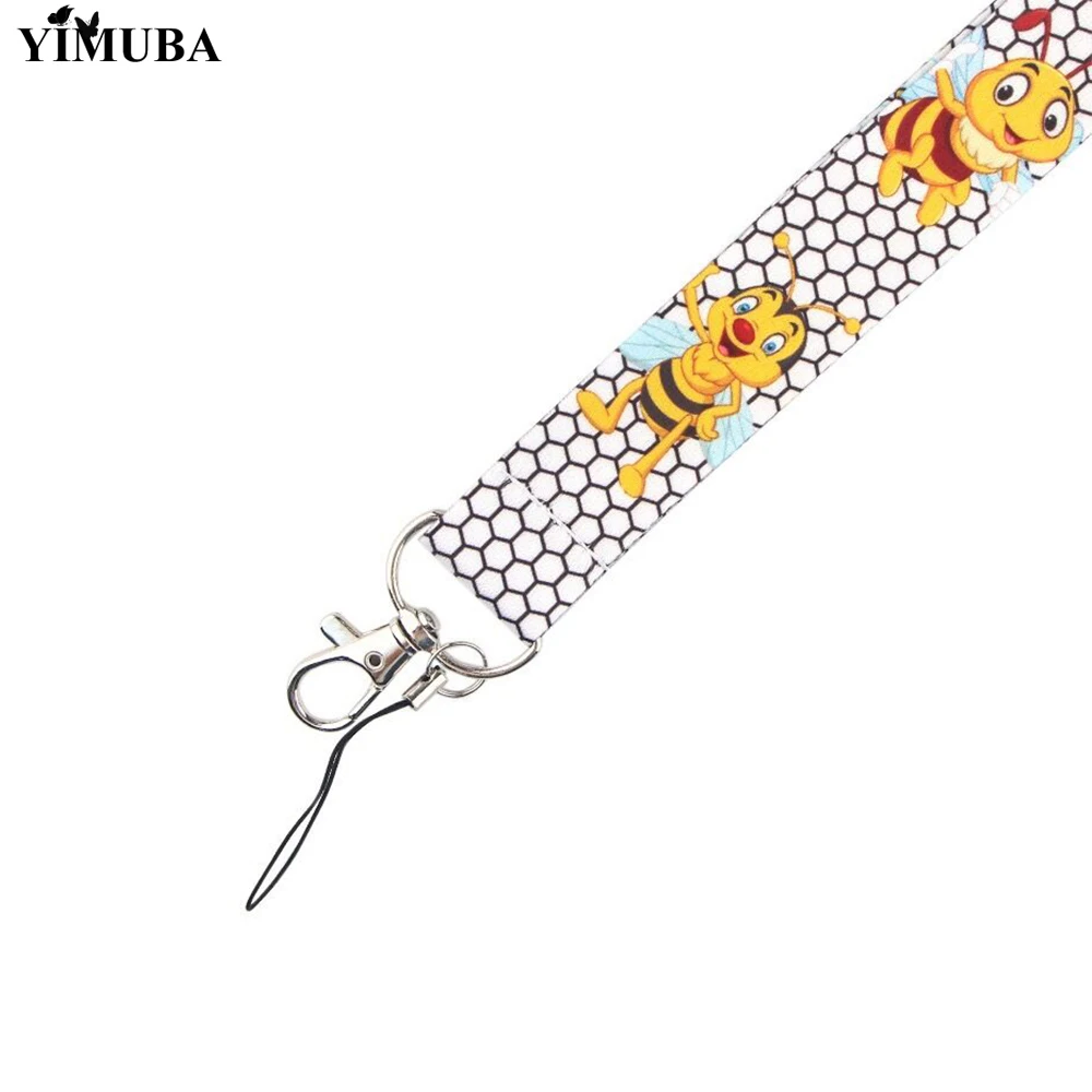 YIMUBA пчелы шнурок для ключей цепи шейные платки ID карты бейджа мультфильм тесьма