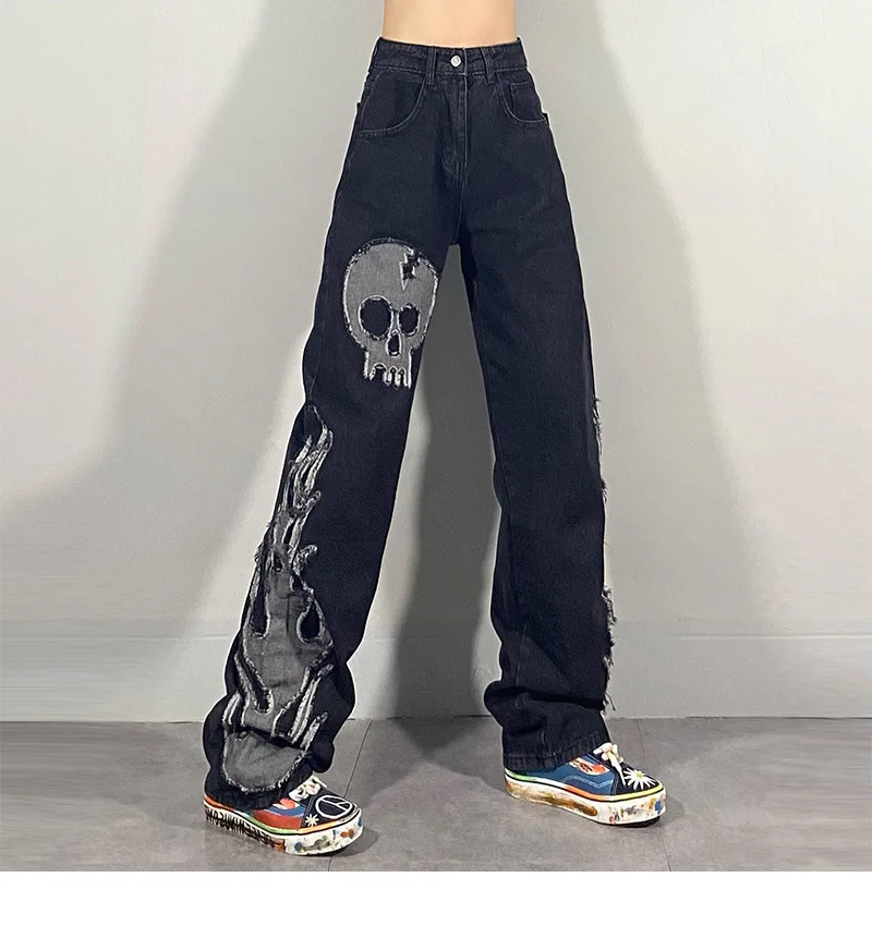 Женские джинсы Wash Jeans новинка весны 2021 модные прямые джинсовые брюки с высокой