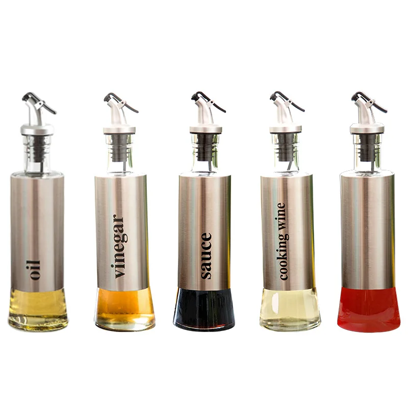 

New oil bottle oil bottle stainless steel leakproof seasoning jar kitchen blending bottle soy sauce vinegar cooking wine