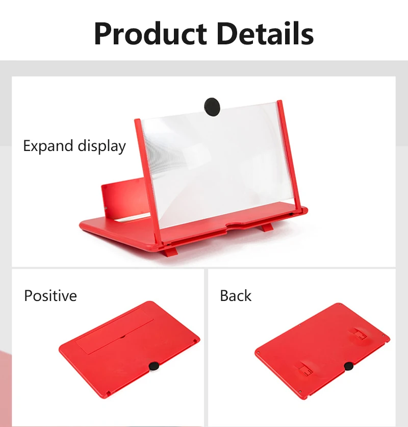 For 10/12 Inch Mobile Phone 3D Screen Video Magnifier Folding Curved Enlarged Smartphone Movie Amplifying Projector Stand Brack | Мобильные