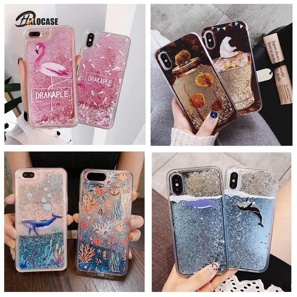 Мягкий Жидкий блестящий чехол с зыбучим песком для iPhone 12 Mini 11 Pro XS Max XR 7 8 6 6s Plus