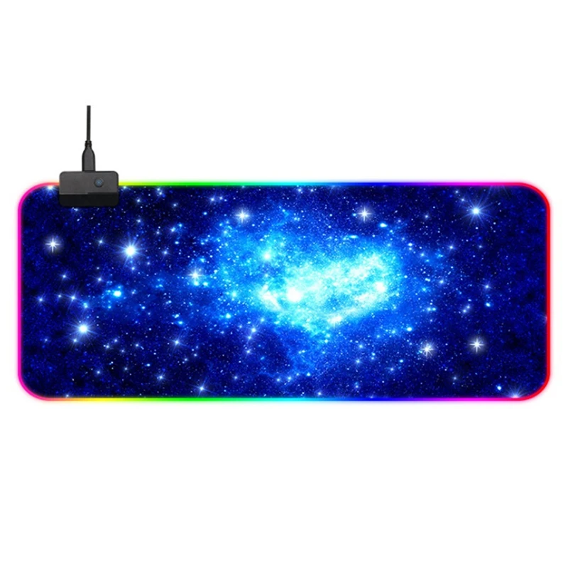 

RGB Luminous Mouse Pad 800X300X4MM Keyboard Pad Symphony Gloss 7 LED Mode Adjustable Mouse Pad