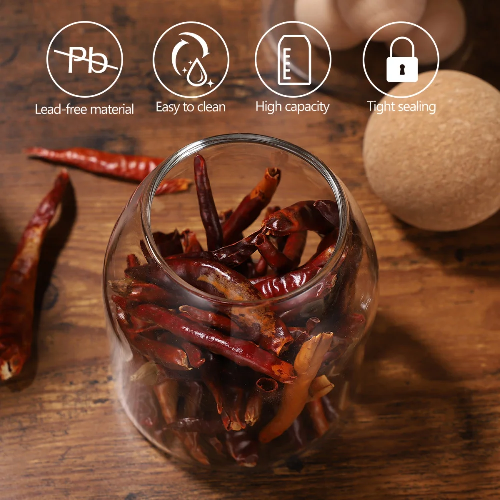

BESTONZON 3pcs Transparent Glass Storage Tank Borosilicate Glass Sealed Cans Food Grains Container with Cork