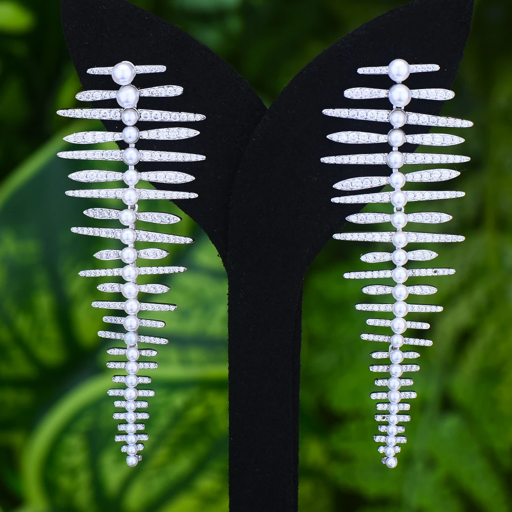 Женские круглые серьги кольца GODKI роскошные с искусственным жемчугом для невесты