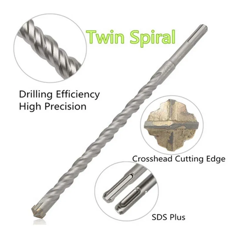 460 мм 10/12/16/18/22 SDS плюс Крестовая Twin спираль биты бурильного молотка Twist