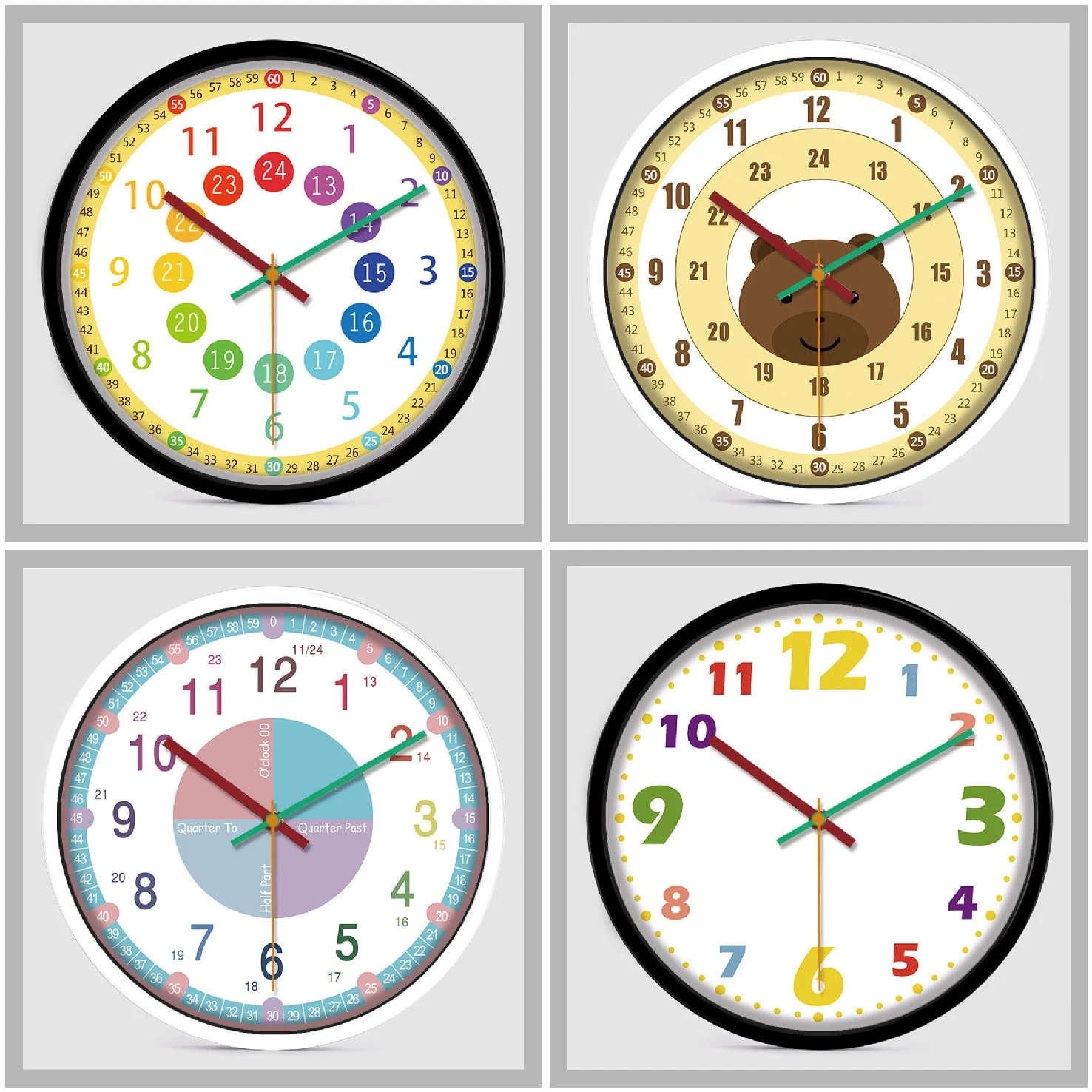 Креативные настенные часы для детей бесшумные кухонные с мультипликационным