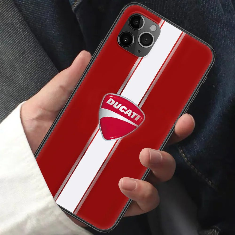

Famous Motorcycle Ducati Phone Case For Iphone 11 12 Mini PRO XR X XS MAX 6 6s 7 8 Plus 5 5s SE 2020 black Cell Painting Shell