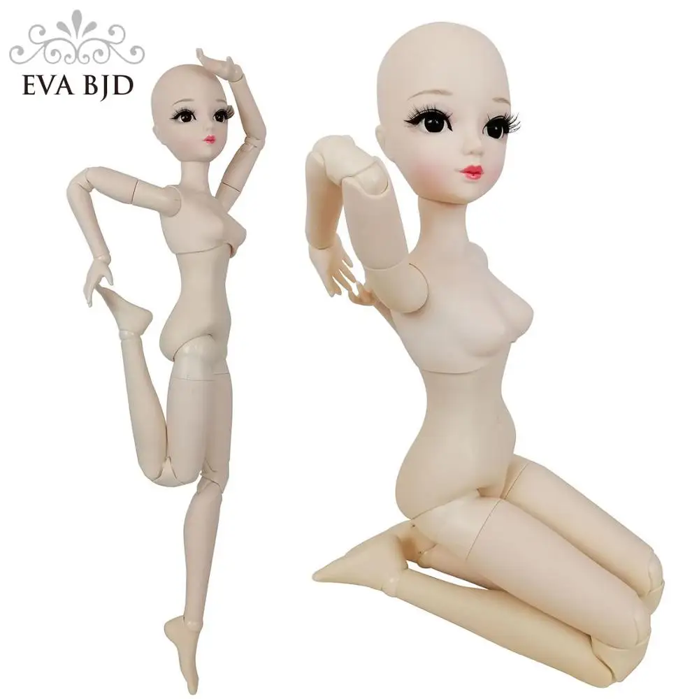 EVA BJD 1/3 60 см 24 дюйма азиатская девушка мяч шарнирная кукла Обнаженная белая кожа