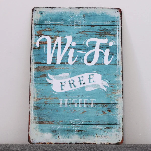 

Wi-Fi Бесплатная внутренняя декор для стен в винтажном стиле металлическая вывеска настенный подвесной бар ресторан отель кафе домашний деко...