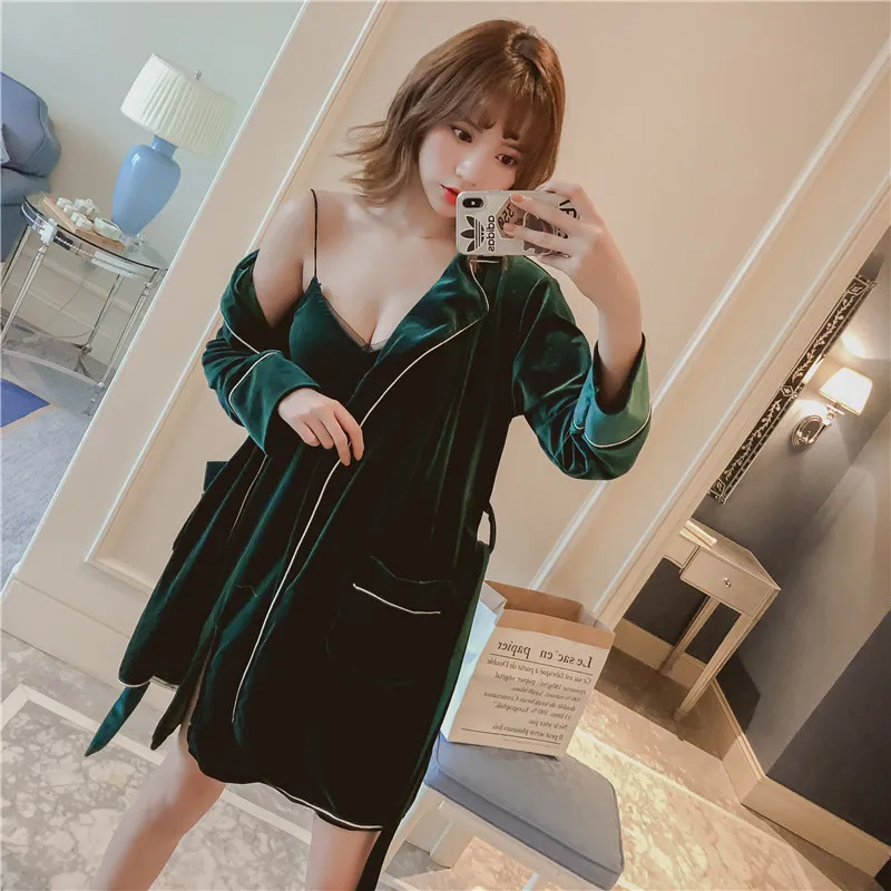 Банный халат с длинными рукавами домашняя одежда сексуальные пижамы для женщин