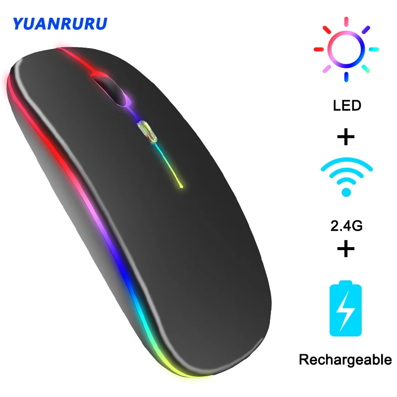 

RGB Rechargeable Wireless Mouse 2.4G Silent Laptop Gaming Wireless Mouse LED Ergonomic Gaming Mouse For Laptop PC