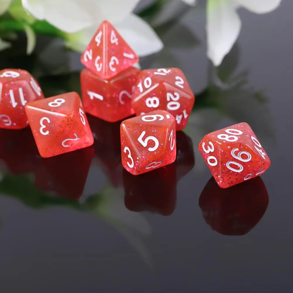 

7 шт., игральные кости D4 D6 D8 D10 D12 D20 для ролевых игр
