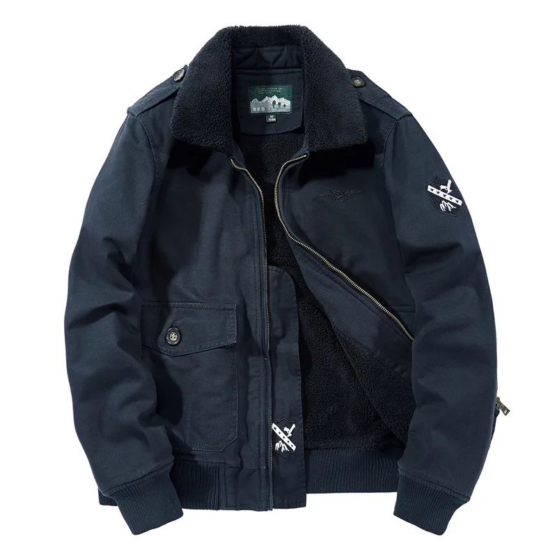 

Wepbel Outwear Zipper Bomber Jackets Cargo Jackets Cotton Coat Jackets Fleece-Lined Thick Style Cotton-Padded Casual Jacket
