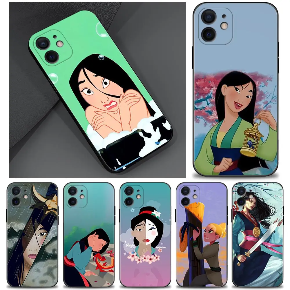 

Mulan princess Silicone Case Coque for Apple iPhone 11 12 13 Pro Max 5G 11 Pro 12 Mini Cover Bags Housing