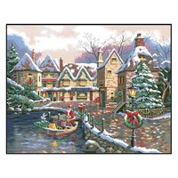 santa claus giving gifts cross stitch patterns kits printed canvas embroidery sets 11ct 14ct handmade crafts home decor painting