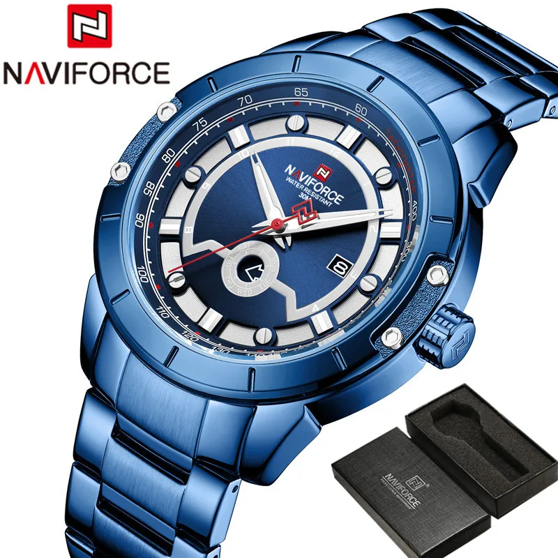 NAVIFORCE мужские часы спортивные водонепроницаемые Лидирующий бренд Роскошные