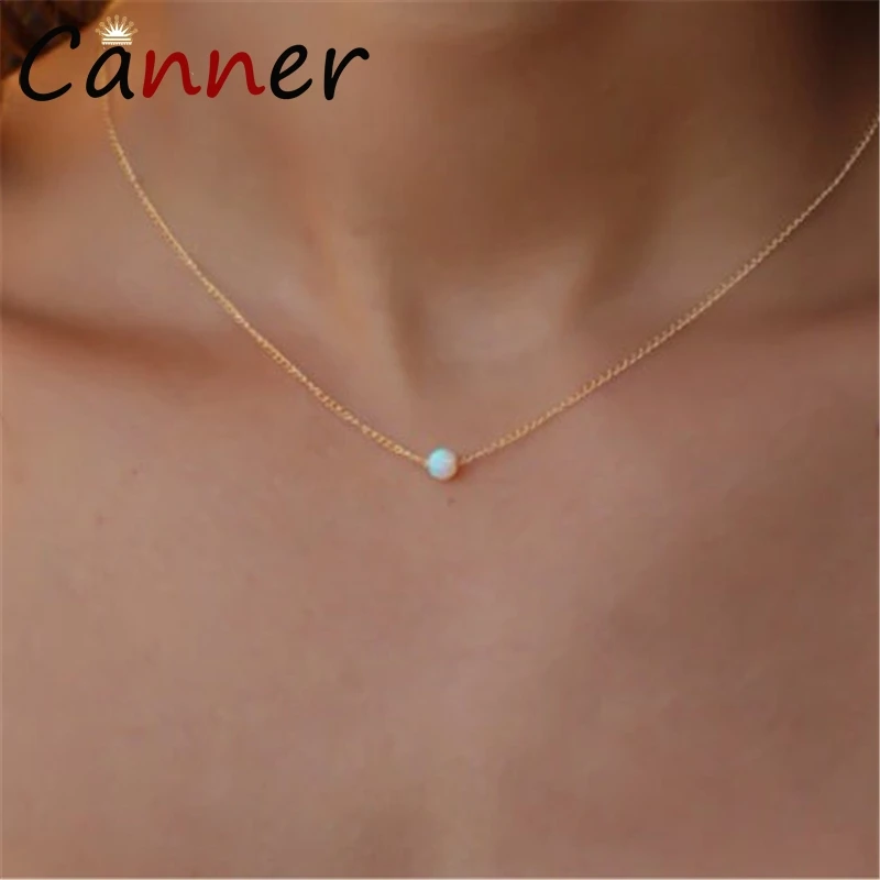 

Fashion Opal Stone Choker Necklaces Round Trendy Pendant Necklace for Women Girl Natural Stone Necklaces Jewelry for Gift