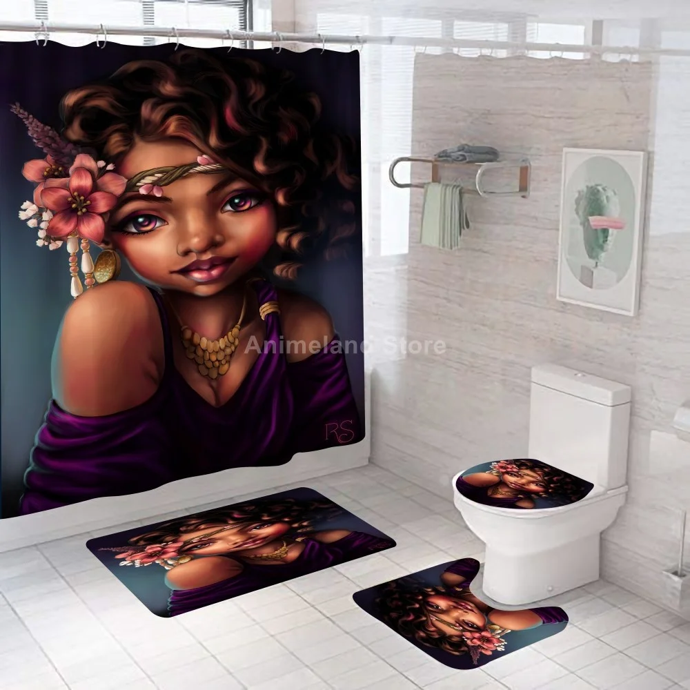Красивые шторы для душа африканских девушек занавески ванной Мультяшные наборы