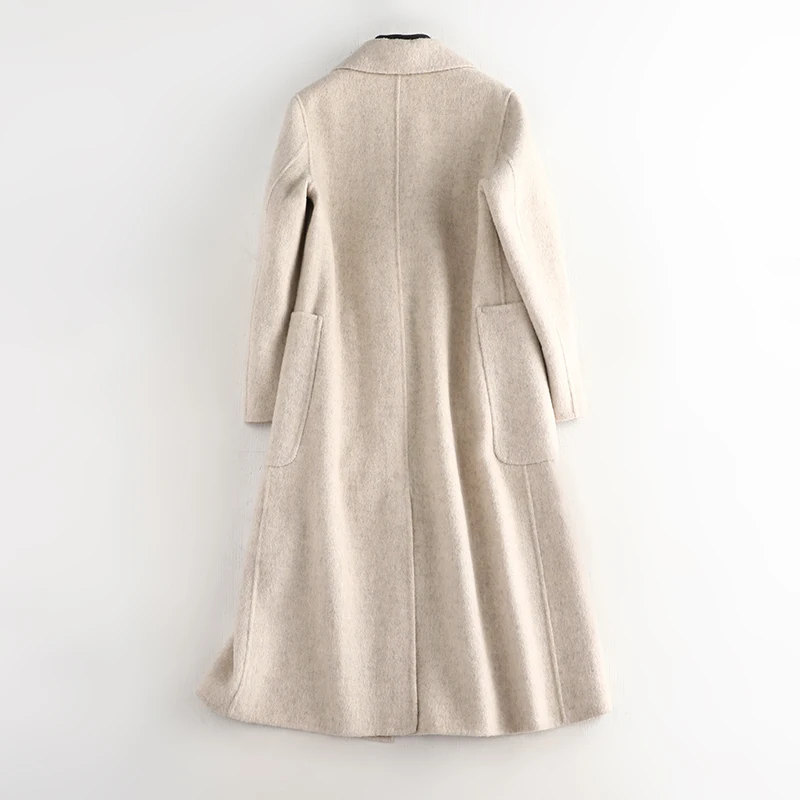 2019 весенне-осеннее модное длинное шерстяное пальто для женщин с длинными