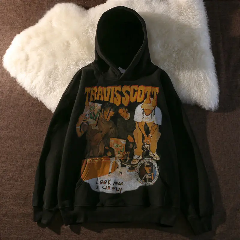 Толстовка унисекс в стиле хип-хоп с капюшоном | Мужская одежда