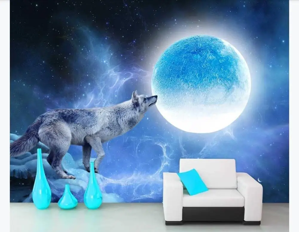 Фото на заказ Фантастическое Пространство Луна настенные стикеры роспись