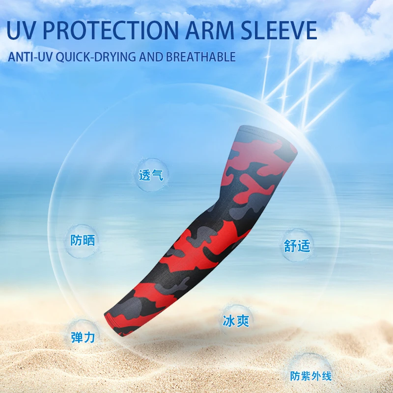 Мужские велосипедные камуфляжные рукава быстросохнущие 3D тату УФ Защита Дышащие