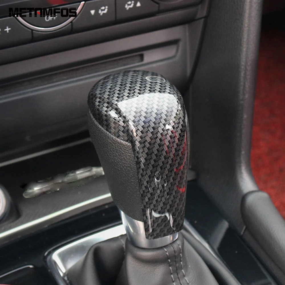 Для Mazda 2 3 6 CX 5 9 2017 2019 2020 углеродного волокна Шестерни сдвиг голова крышка литья