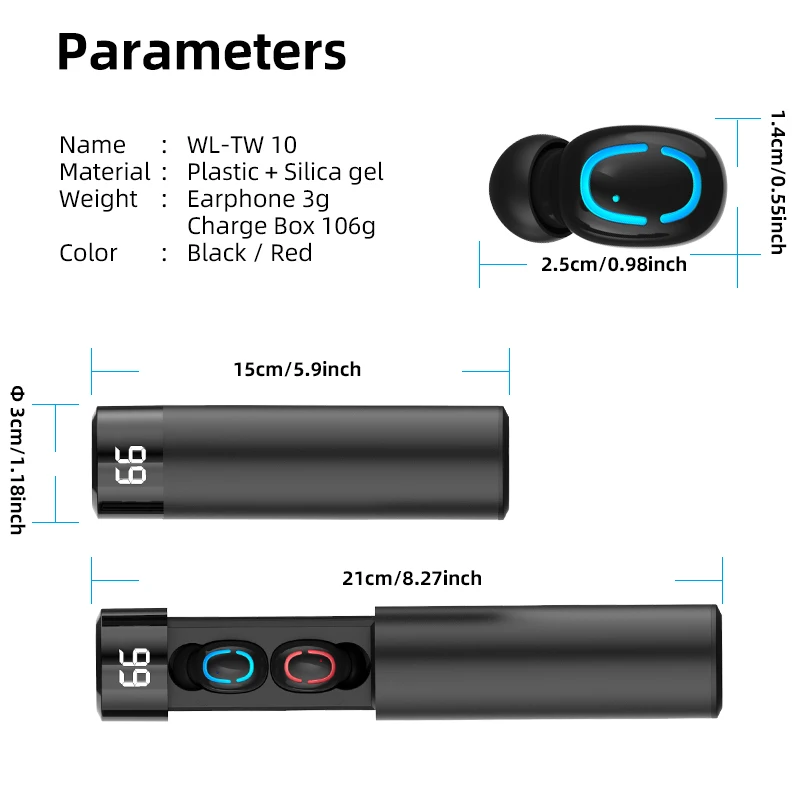 Беспроводные наушники FONKEN Q67 с Bluetooth мини-наушники TWS защитой от пота