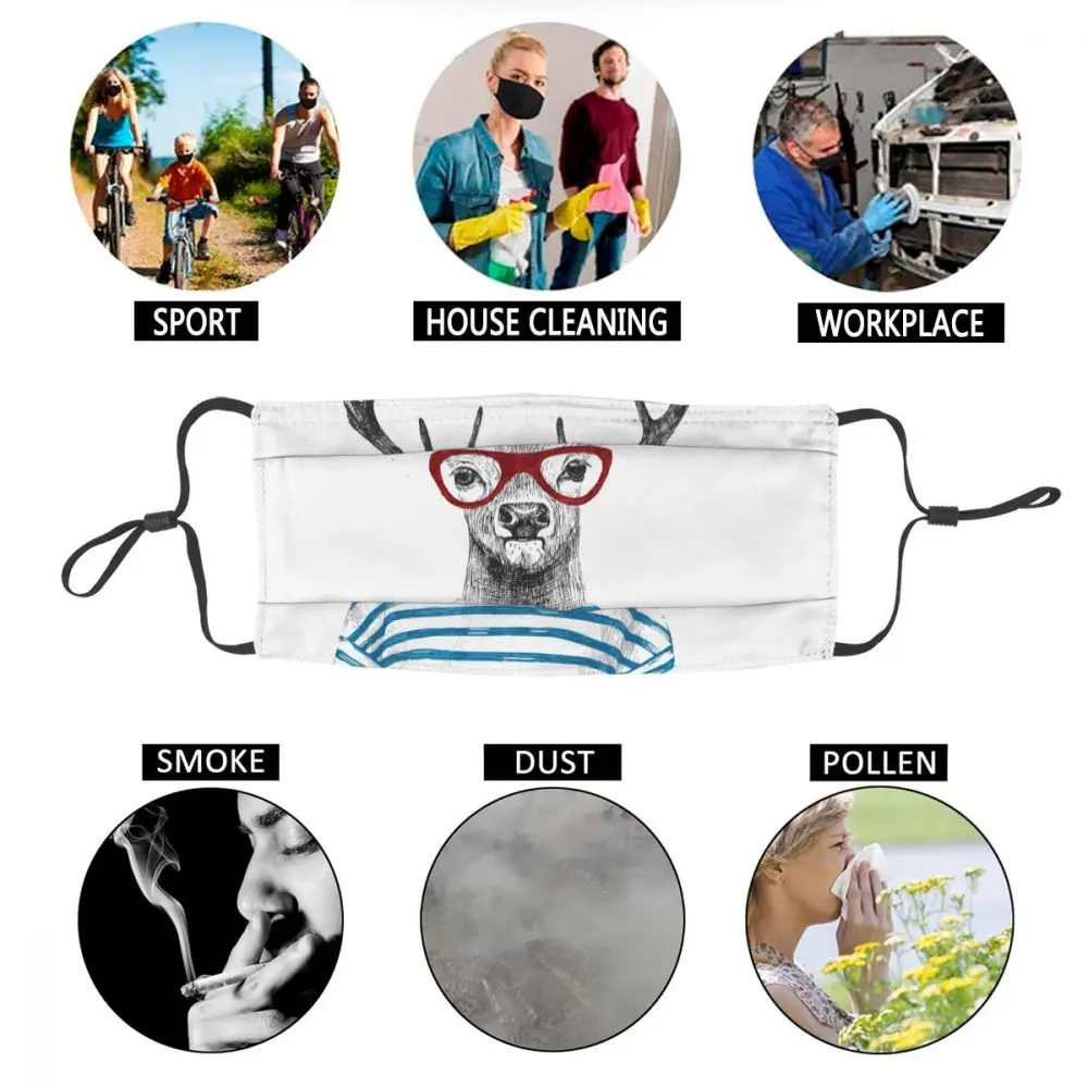 

Mascarilla Masque Facial Mask Deer In Hipster Style Masks Anti Dustproof Mask