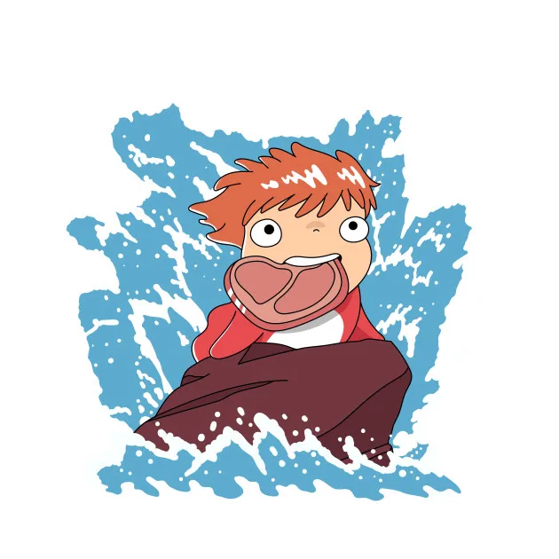 1 шт. Hayao Miyazaki Японский комикс Ponyo наклейки для блокнота рюкзак ПВХ Скейтборд Шлем