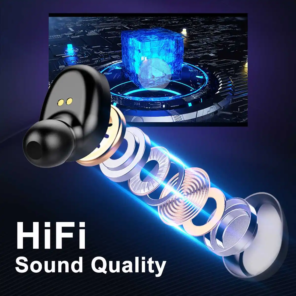 TWS беспроводные наушники bluetooth 5,0, наушники с сенсорным дисплеем, спортивные стерео беспроводные наушники, гарнитура, зарядная коробка