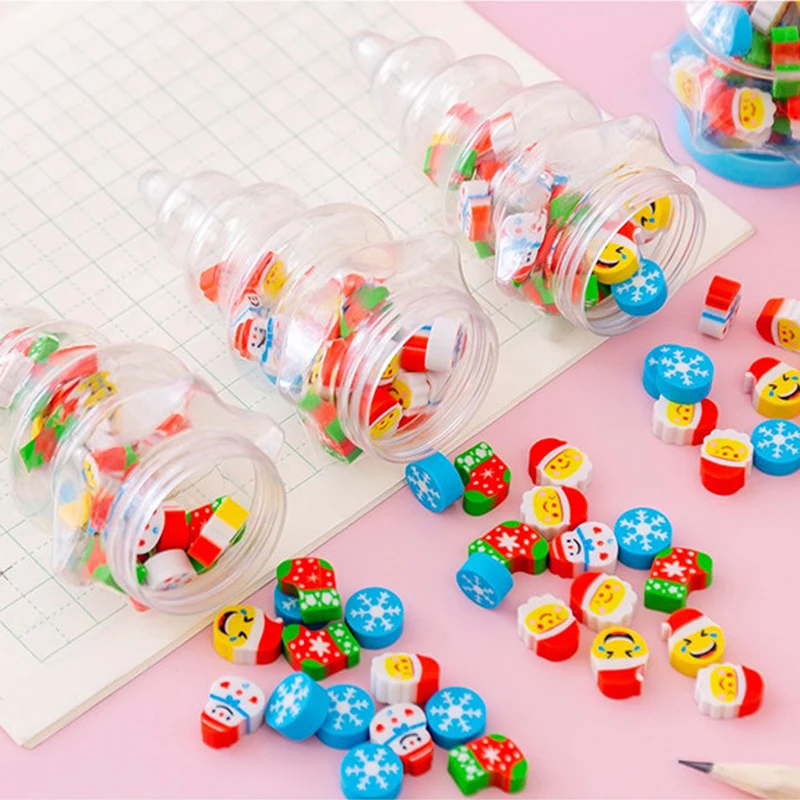 

Рождественские ластики Kawaii канцелярские принадлежности Papeleria Санта Дерево Мини резиновый ластик Новый